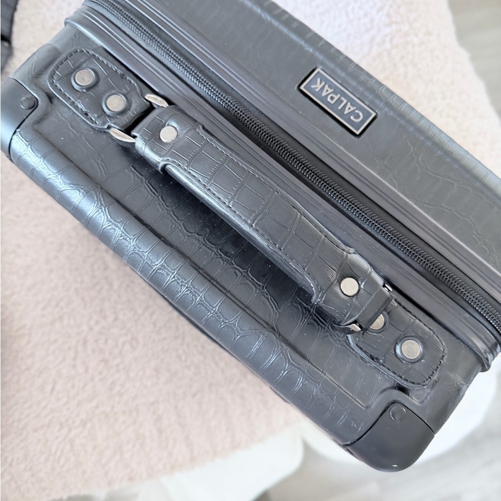 Calpak Textured Black Vanity Case with Strap